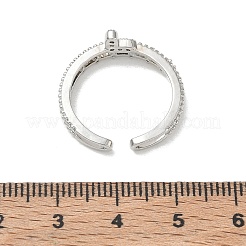 Bagues ouvertes en laiton et strass&nbsp;RB-CBADCCE-01P