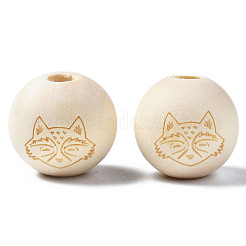 Незаконченная натуральная древесина европейский бисер WOOD-S045-150