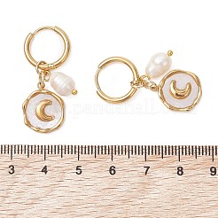 2 Paar Ohrringe in 2 Ausführungen aus Edelstahl 304 und Naturmuscheln&nbsp;EJEW-JE06946