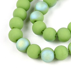 Нити из матовых непрозрачных стеклянных бусин&nbsp;LS-GLAA-T032-P6mm-MBB06