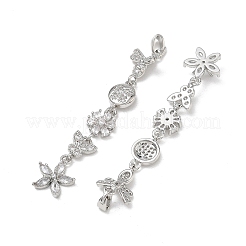 Laiton micro pave clair zircone cubique grands pendentifs&nbsp;CU-E004-02P