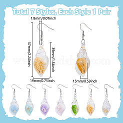 12 пара сережек-ракушек из нержавеющей стали 304&nbsp;EJEW-UN00016