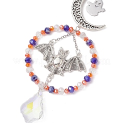 Хэллоуин призрак летучая мышь луна сплав подвесные украшения HJEW-TA00174