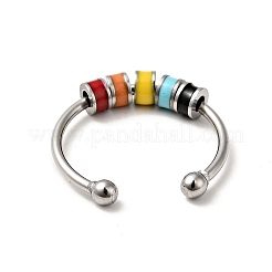 Кольцо-манжета с вращающимся диском из эмали&nbsp;LS-RJEW-C032-01B-P