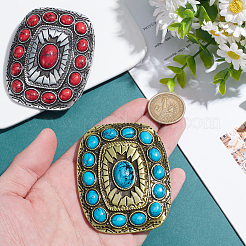 2 шт. 2-х цветные гладкие пряжки из сплава AJEW-WR0001-99