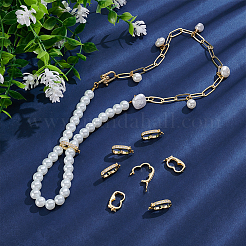 8 Stück Rack-Plating Messing Micro Pave klare Zirkonia Twister Verschlüsse&nbsp;ZIRC-WR0001-04G