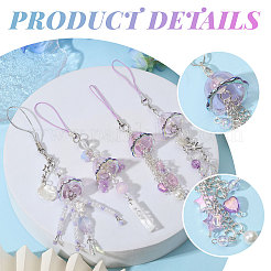 4 шт. 4 стиля резиновых и акриловых мобильных ремешков&nbsp;HJEW-CA0001-76