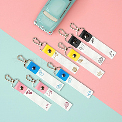 Брелок для ключей из искусственной кожи и хлопка с именным маркером&nbsp;AJEW-WH0514-034