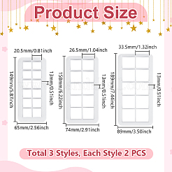 6шт. набор квадратных пластиковых формочек для полимерной глины 3-х размеров&nbsp;CELT-UN0001-05