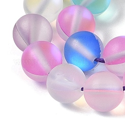 Гальванические нити из синтетических бусин из лунного камня G-C131-B01-02