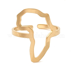 Полые кольца-манжеты из нержавеющей стали 304 с изображением карты Африки для женщин&nbsp;RJEW-N048-03G