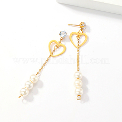 Boucles d'oreilles pendantes en acier inoxydable 304 doré&nbsp;CL0746-2