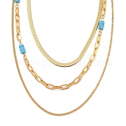 Золотистые однослойные ожерелья из нержавеющей стали 304 для женщин NJEW-A032-03G-02