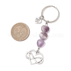 Брелки в форме сердца из натуральных смешанных драгоценных камней&nbsp;KEYC-JKC01455