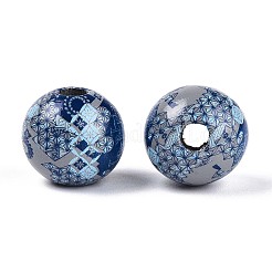 Бусины из дерева схима в богемном стиле с принтом WOOD-T032-31C