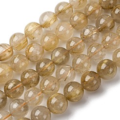 Нити бусин из натурального золота с рутилированным кварцем G-A277-A01-02