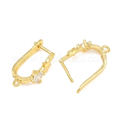 Messing micro pave zirkonia hoop ohrring Zubehör&nbsp;CU-CBAB5B4-08G