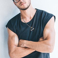 Ожерелье с подвеской в виде треугольника и ромба из нержавеющей стали 304 с коробчатыми цепочками&nbsp;JN1045B