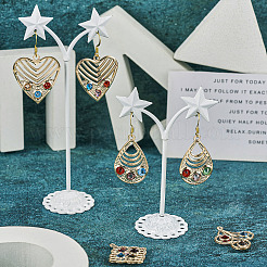 24 шт. 6 стильных железных подвесок со стеклянными подвесками&nbsp;IFIN-TA0001-61