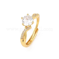 Манжеты из латуни с микро паве кубический цирконий для женщин RJEW-Z113-34G