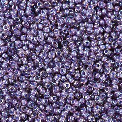 MIYUKIラウンドロカイユビーズ  日本製シードビーズ  （rr360)裏地付きライトアメジストab  11/0  2x1.3mm  穴：0.8mm  約5500個/50g&nbsp;SEED-X0054-RR0360