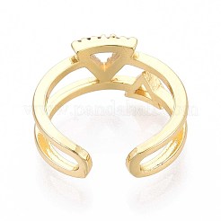 Манжеты из латуни с микро паве кубический цирконий для женщин KK-T071-71G