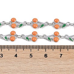 Цепи из нержавеющей стали 304 с эмалированными вишневыми звеньями CHS-M007-01P-05