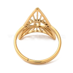 Anillo ajustable de acero inoxidable 304 con forma de triángulo y ojo de caballo con revestimiento iónico (IP) para mujer&nbsp;X-RJEW-M149-10G