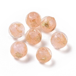 Бусины ручной работы золотой фольги стекла LAMP-C004-03D