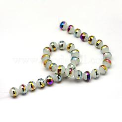 電気メッキガラスビーズセット  多面カットラウンド  ホワイト  10x9.5mm  穴：1.5mm  約32個/連  11.97インチ（30.4cm）&nbsp;EGLA-Q069-D01