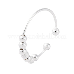 Вращающиеся 925 открытые манжетные кольца из стерлингового серебра RJEW-S624-06S