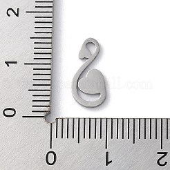 変色しない304ステンレススチールペンダント  レーザー切断  ハート  ステンレス鋼色  13x6x1mm  穴：2x1mm&nbsp;STAS-P338-04P