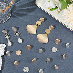 40 шт. 2-х цветные латунные серьги-гвоздики с фурнитурой&nbsp;KK-SC0006-86