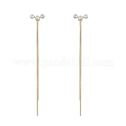 Серьги-гвоздики из пластика с имитацией жемчуга и кисточками&nbsp;FS-WG3A474-01