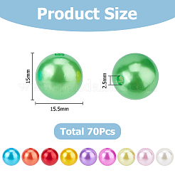 70 шт. Абс пластик имитация жемчуга бусины&nbsp;KY-HS0001-03B