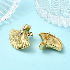 Pendientes de acero inoxidable 304 con micropavé de circonita cúbica transparente para mujer&nbsp;EJEW-B112-02G-02