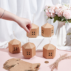 10 Stück Geschenkverpackungsbox aus Papier mit Sichtfenster und Kordel&nbsp;CON-WH0112-064A