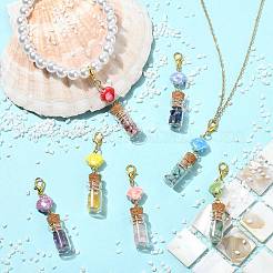 7 pendentif bouteille en porcelaine et verre fait main&nbsp;HJEW-FS00110