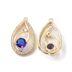 Латунь с подвесками из стекла k9 и стразами&nbsp;KK-C024-44KCG