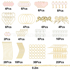 DIY-Sets zum Basteln von rosa Herz-Charm-Ohrringen&nbsp;DIY-SC0017-86