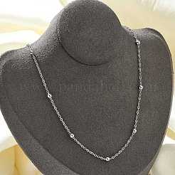 Латунные шариковые кабельные цепочки ожерелья для женщин NJEW-M051-01P