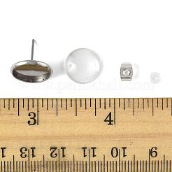 Наборы для изготовления плоских круглых сережек-гвоздиков своими руками DIY-FS0009-21