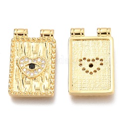 Ciondoli in ottone micro pavé di zirconi neri e trasparenti&nbsp;X-ZIRC-O036-54G