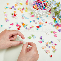 600шт 3 стиля непрозрачные акриловые бусины&nbsp;SACR-PA0001-12