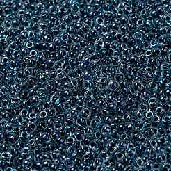 MIYUKIラウンドロカイユビーズ  日本製シードビーズ  8/0  （rr3207)マジックロイヤルアクアライニングクリスタル  3mm  穴：1mm  約19000~20500個/ポンド&nbsp;SEED-G008-RR3207