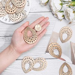 Неокрашенные деревянные большие подвески&nbsp;WOOD-PH0008-36