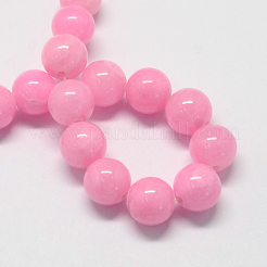 Chapelets de perles de pierres en jade jaune teinte&nbsp;X-G-R271-6mm-Y02