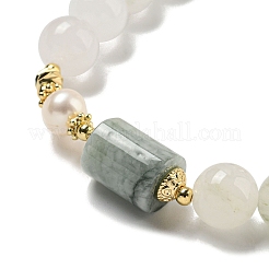 Pulseras elásticas redondas con cuentas de cuarzo natural&nbsp;BJEW-M315-08