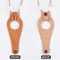 2шт. 2-цветный кожаный ремешок для очков с зажимом-держателем и латунной пряжкой&nbsp;AJEW-GF0005-54