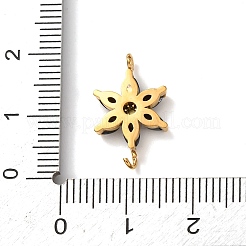 Dijes conectores de eslabones florales de acero inoxidable 304 con circonitas cúbicas engastadas&nbsp;STAS-T026-03C-01G